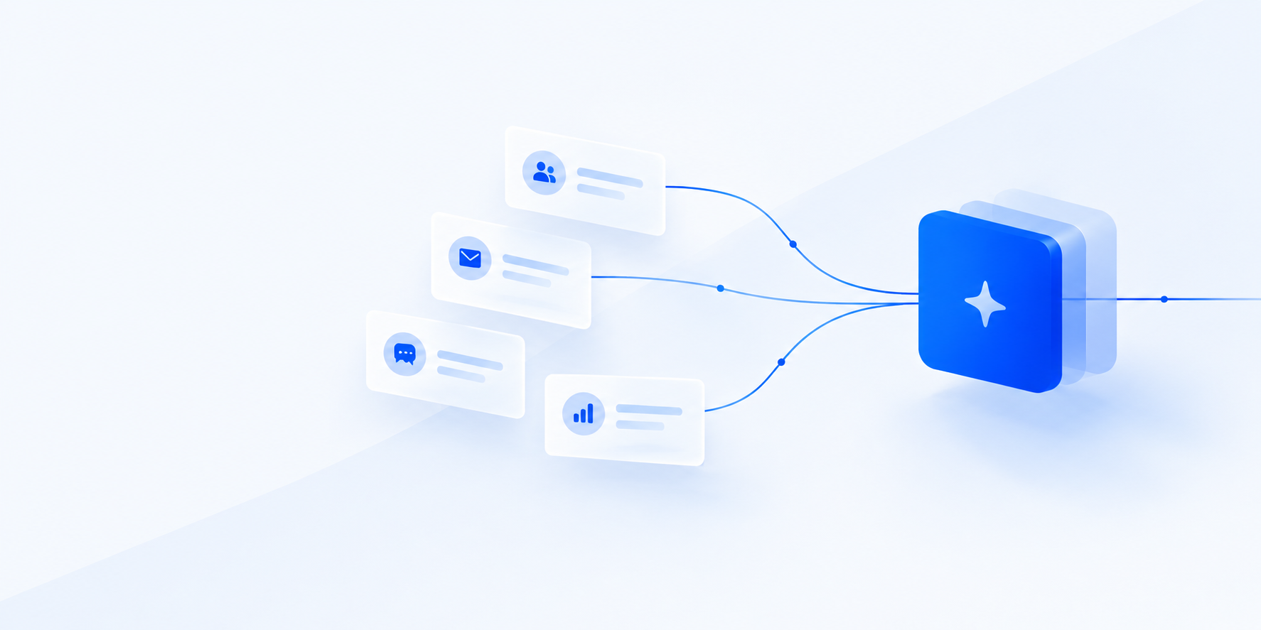 Connected revenue workflow illustration